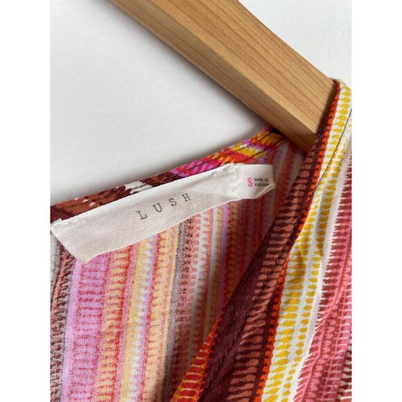 Lush Shorts Multi-colored Striped Romper - Size Small - Picture 4 of 7